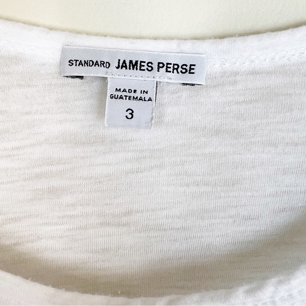 Standard James Perse Sheer Slub White Long Sleeve Top Size Large - Picture 3 of 7